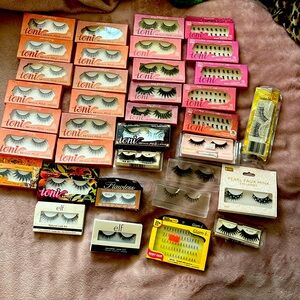 New lashes anyone? 36 unopened packages of assorted lashes full strip/individual